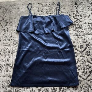 Blue satin shift dress!!